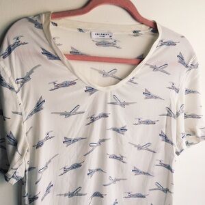Equipment Silk Aerial Aircraft Print Tee